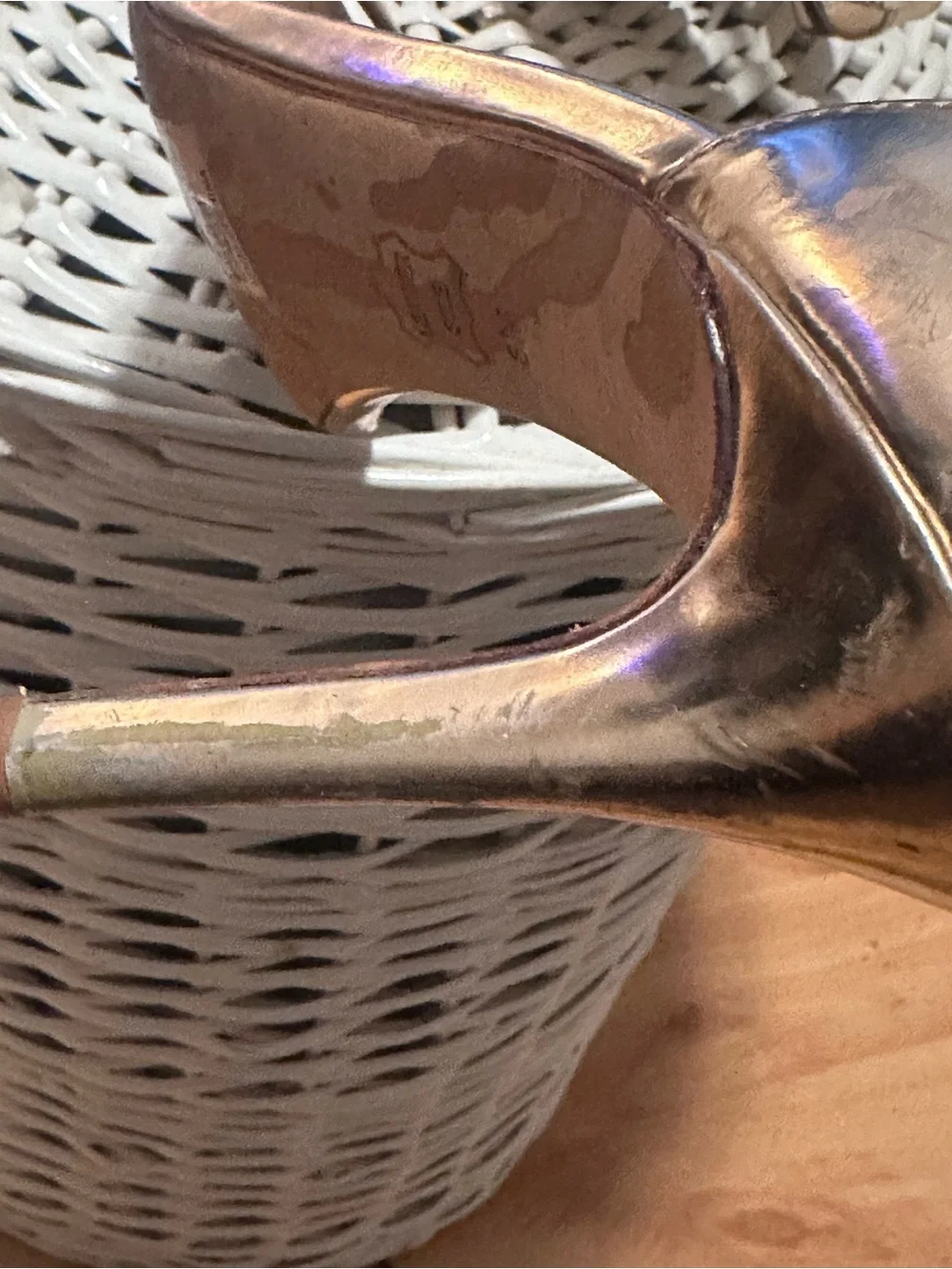 Tory Burch Women’s Metallic Rose Gold Ankle Strap Heels Size 8M Leather